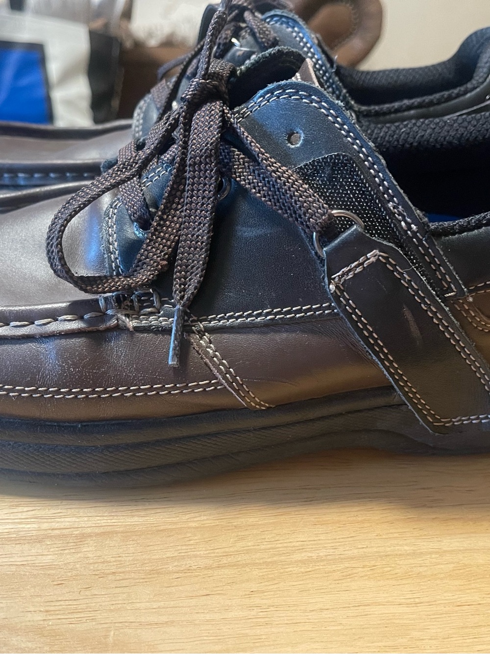 Orthofeet 422 Baton Rouge Brown Black Diabetic Men's Leather Shoes Size 10 D